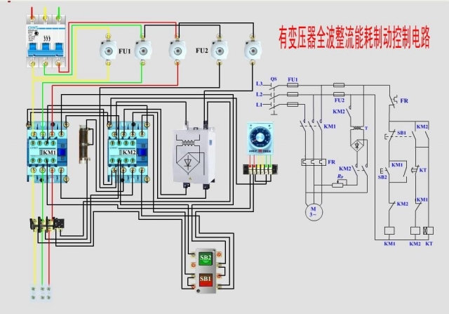 常用电念头控制实物接线图+原理图(图5)